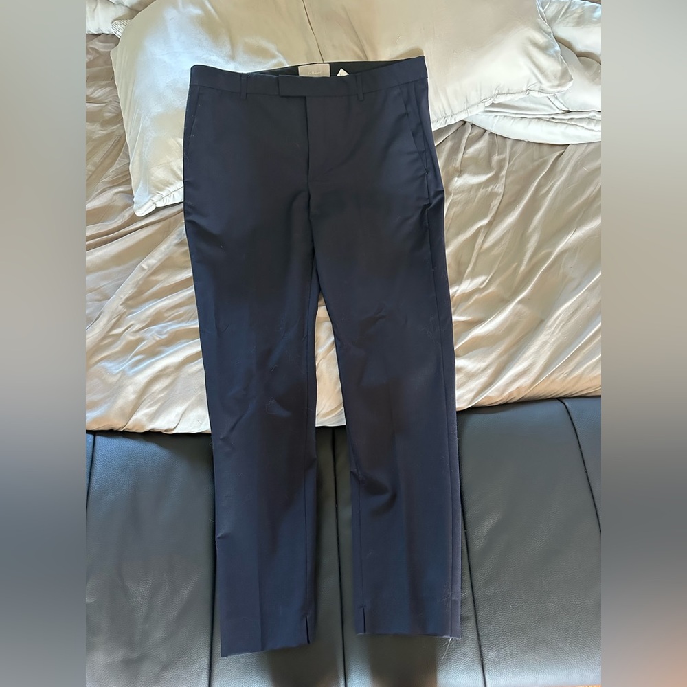 In wear dress pants navy
